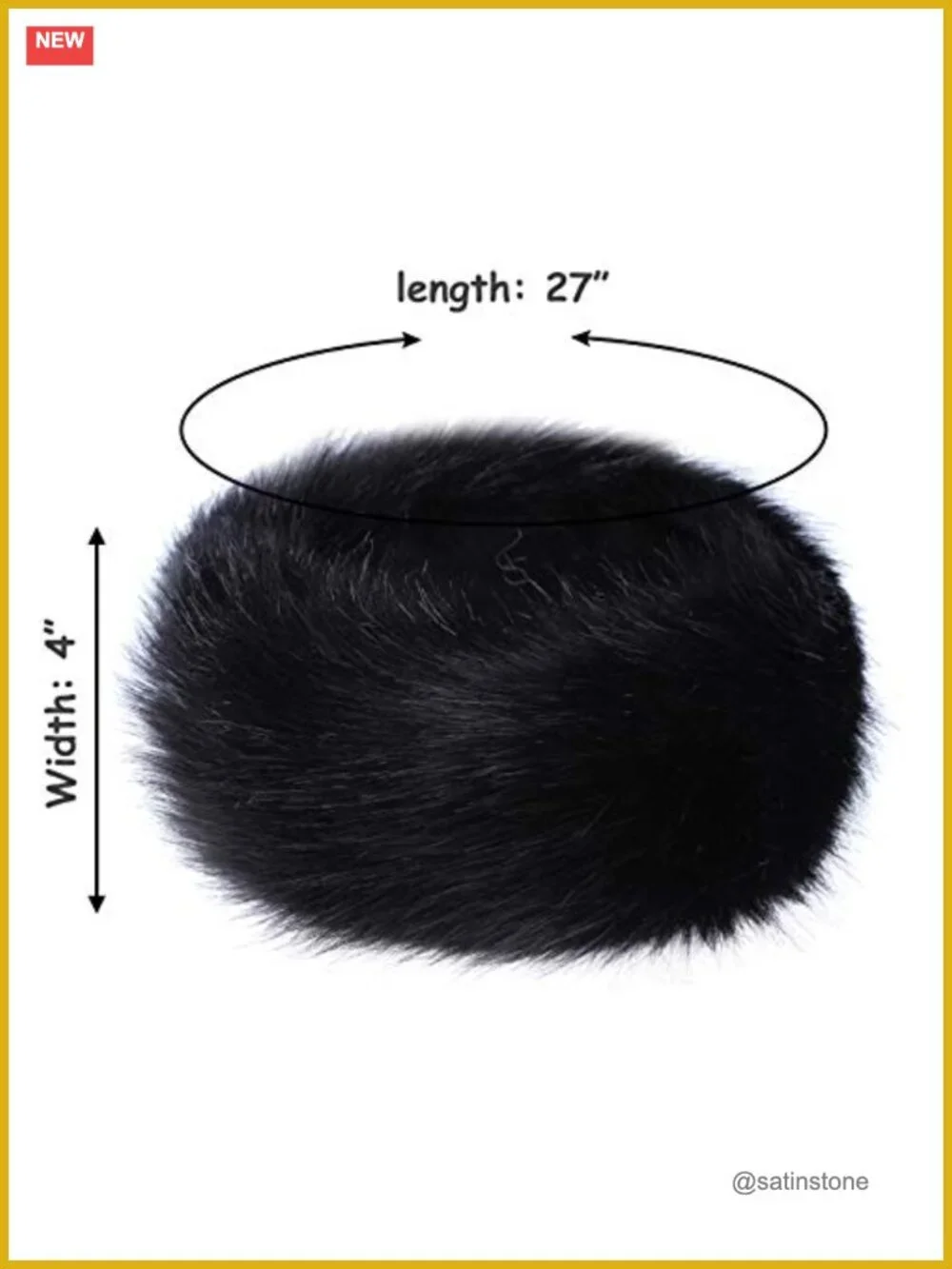 Faux Fur Ear Warmer Headband with Elastic Winter Hair Accessory